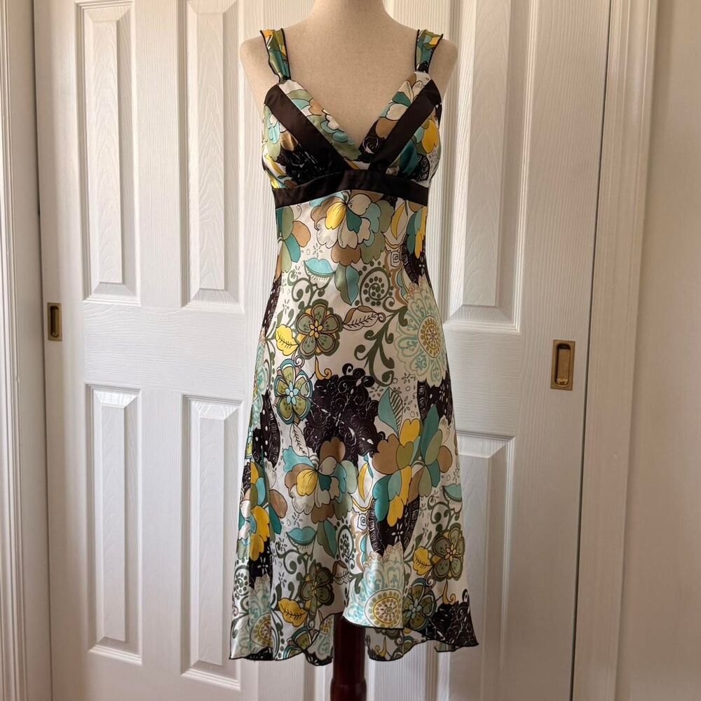 BCX Y2K Maximalist Paisley Multicolored Floral Midi Dress Size 7